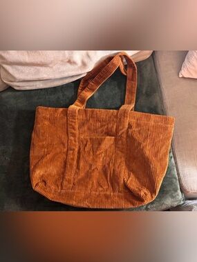 Zara Corduroy Tote in Rust
